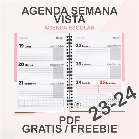 Agenda Escolar 2023 2024 Para Imprimir PDF COLOR Arteconlili