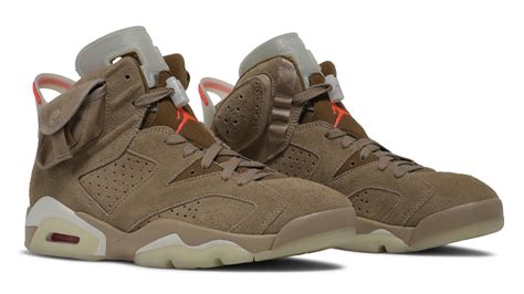 Travis Scott X Air Jordan 6 British Khaki Glow In The Dark Details