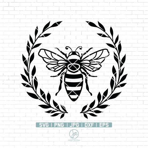 Queen Bee Floral Wreath Svg Bee Svg File Honey Bee Svg Etsy