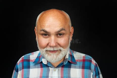 Golden Age Grandfather Mature Man Close Up Face Of Handsome Elder