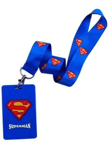 Porta Identificaci N Y Lanyard Superman Porta Carnet Gafete Cuotas