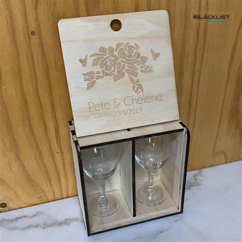 Wine Glasses Box Wedding T Glass And Box Custom Box Etsy