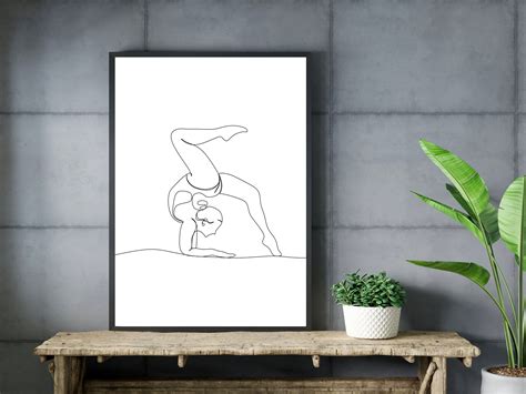 Gymnast Line Art Gymnastics Wall Art Gymnast Gift For Gymnastics Girl