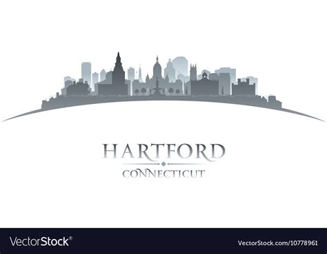 Hartford connecticut city skyline silhouette Vector Image