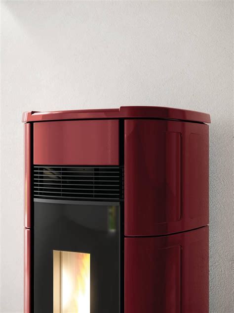 Stufa A Pellet PALAZZETTI Ecofire Anna 12 Kw Ceramica Rosso Bordeaux