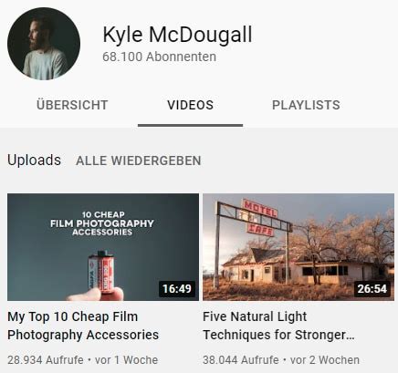 Meine 8 liebsten YouTube Fotografie Kanäle