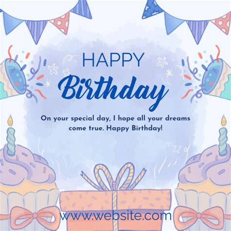 Joyful Happy Birthday Instagram Post Template Postermywall