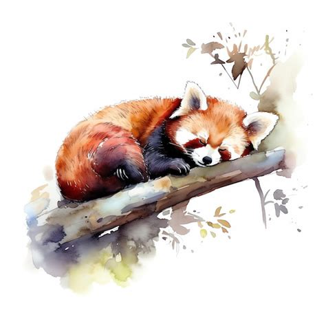 Imagem do adorável panda vermelho se escondendo na ilustração em