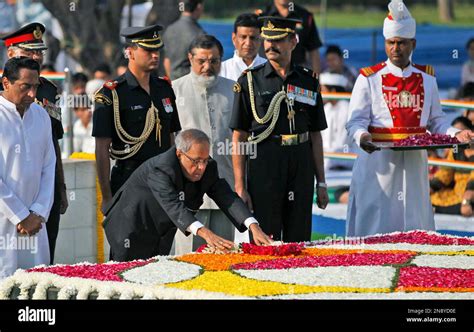 Indian President Pranab Mukherjee Pays Floral Tributes To The Memorial