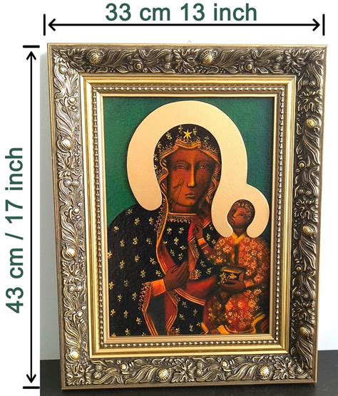 Black Madonna of Częstochowa Icon Painting Hand Painted on Canvas With ...