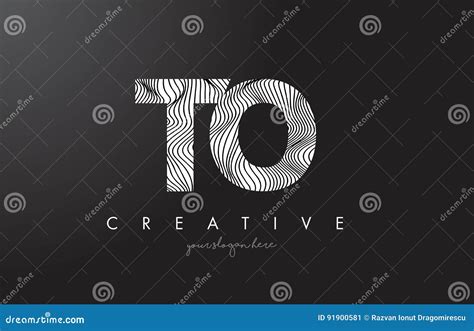 To T O Letter Logo With Zebra Lines Texture Design Vector Stock Vector