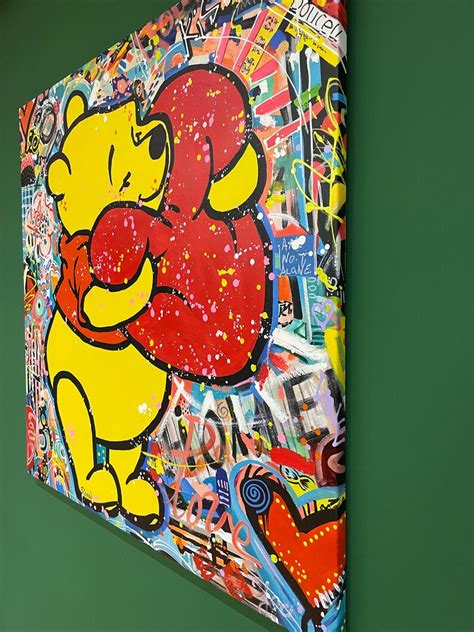 Original Acrylic Popart Painting Winnie The Pooh Etsy