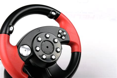 Red Green Wired Usb Video Game Steering Wheel With Vibration