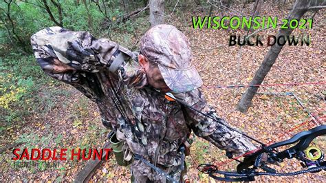 Wisconsin Buck Goes Down Bowhunting 2021 Tree Saddle Youtube