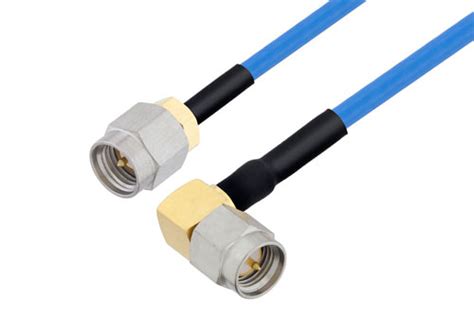 Sma Male Right Angle To Sma Male Cable 36 Inch Length Using Pe P086 Coax With Heatshrink