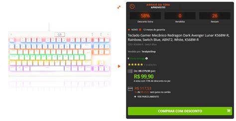 LinksBR on Twitter CORREEE Teclado Gamer Mecânico Redragon Dark