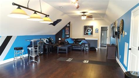 Our Carolina Panthers fan cave | Room ideas men, Home decor, Game room