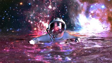 Floating In Space Ocean Astronaut In The Ocean Viral Video Visualdon