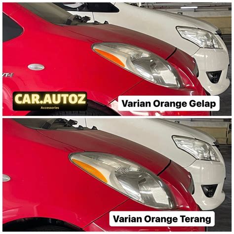 Jual Sticker Side Marker Orange Lampu Depan Toyota Yaris Bakpao