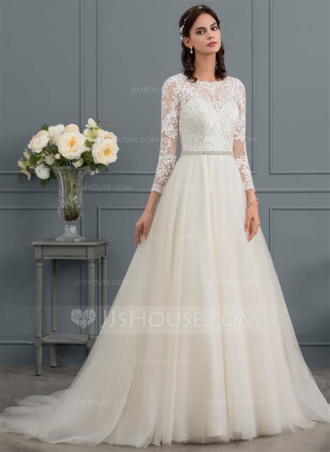 Robe Marquise Princesse Col Rond Tra Ne Moyenne Tulle Robe De Mari E