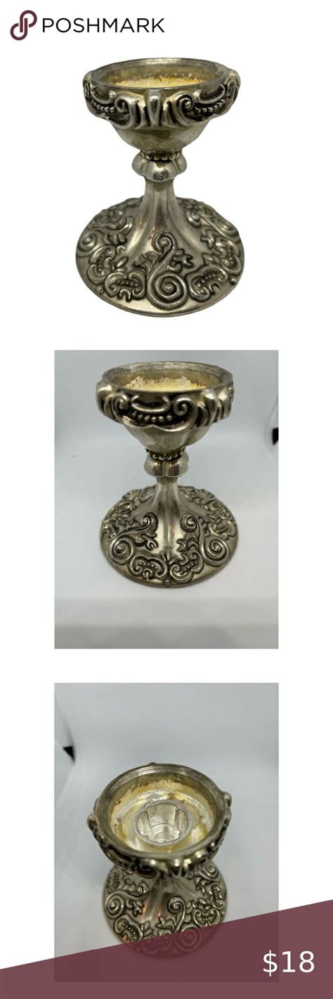 Godinger Silver Plate Ornate Metalcandle Holder Candlestick Holder