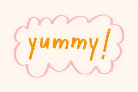 Free Vector Yummy Doodle Typography On A Beige Background Vector