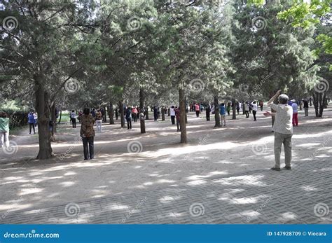 Pek N Ma Puede La Gente Practica Ejercicios En El Parque Famoso Del