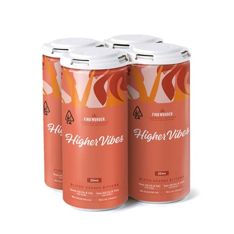 Higher Vibes Blood Orange Bitters 4pk 10mg THC 10mg Delta 8 Per Can