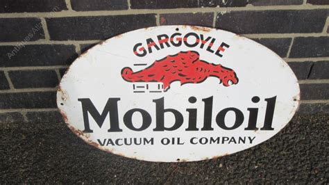 Antiques Atlas Vintage Gargoyle Mobil Oil Enamel Advertising Sign