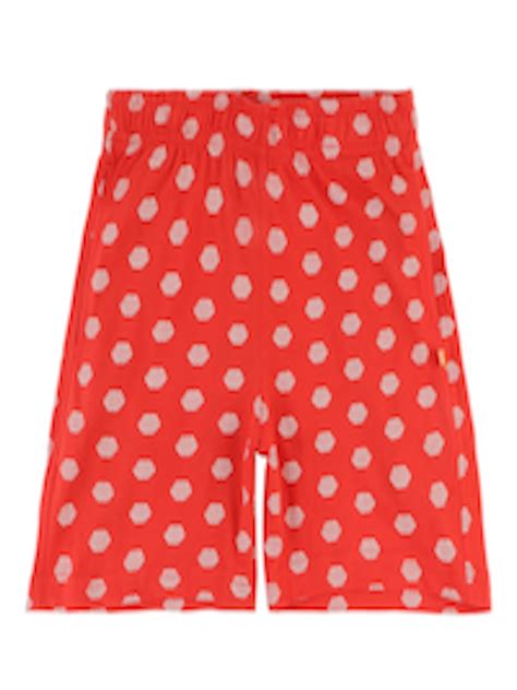 Buy Bodycare Kids Girls Red Printed Cotton Regular Shorts Shorts For