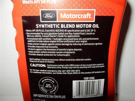 Olej Motorcraft W Synthetic Blend L Oilpartsoilparts Pl