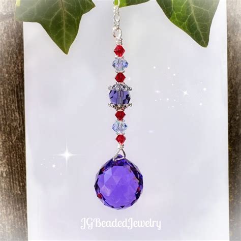 Purple Red Sapphire Swarovski Crystal Suncatcher JGBeads