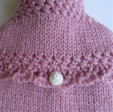 Hand Knitted Pink Peony Hot Water Bottle Cover Folksy