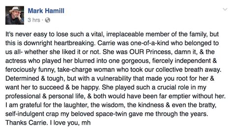 Mark Hamill Billie Lourd Pay Emotional Tribute To Carrie Fisher As She