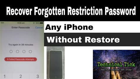 How To Recover Forgotten Restriction Passcode On Iphone Without