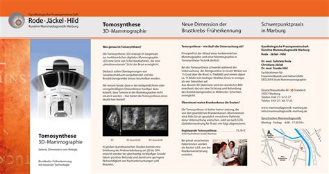 Tomosynthese 3D Mammographie Mammadiagnostik Marburg