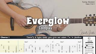 Everglow Easy Version Coldplay Fingerstyle Guitar Tab Chords Lyrics