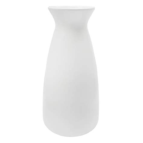 White Ceramic Vase, 12"