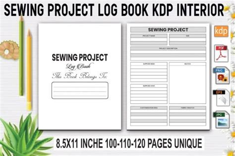 Sewing Project Log Book Kdp Interior Graphic By Kdp Studio Creative