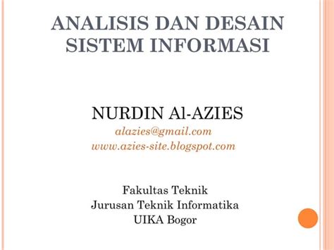 Analisis Dan Desain Sistem Informasi Ppt