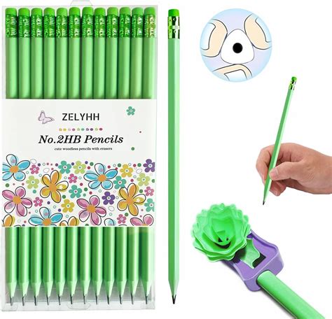 Zelyhh Funny Triangle Pencils 2 Green Pre Sharpened