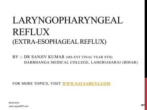 Laryngopharyngeal Reflux Lpr Symptoms Diagnosis And Treatment Ppt