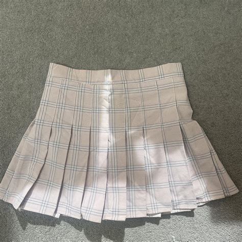 Dusty Pink Plaid Mini Skirt Size M Would Fit A Depop