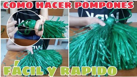 Como Hacer Pompones De Rafia Facil Y Rapido Pompones Para Desfile