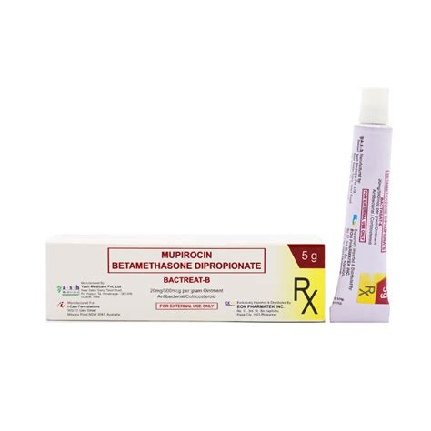 Bactreat B Mupirocin Betamethasone Diproprionate 20mg 500mcg Per Gram Ointment 5g Price In