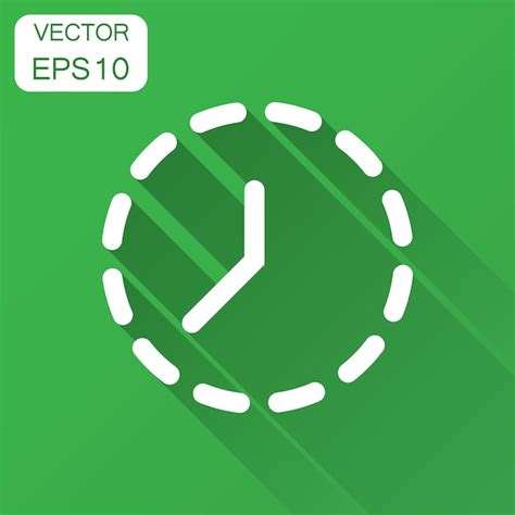 Icono De Hora Del Reloj En Estilo Plano Ilustraci N Vectorial Con