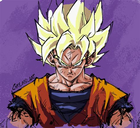 Chry Insi Art On Twitter Quick Goku Sketch I Did Inbetween All My