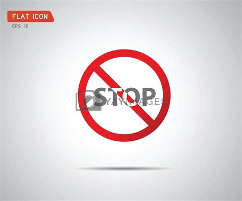 Stop Icon Prohibition No Symbol Red Circle Warning Sign Vect By