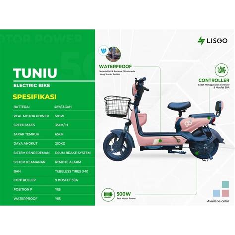 Jual Sepeda Listrik Lisgo Tuniu Shopee Indonesia