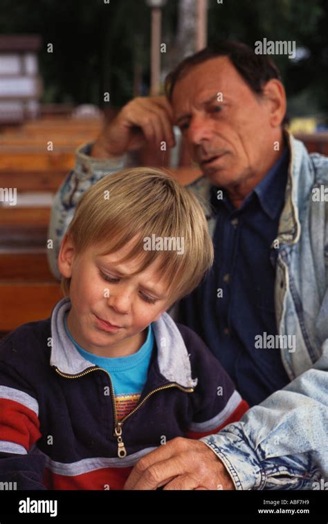 Five Year Old Anglo Czech Boy Learning On Holiday With Czech